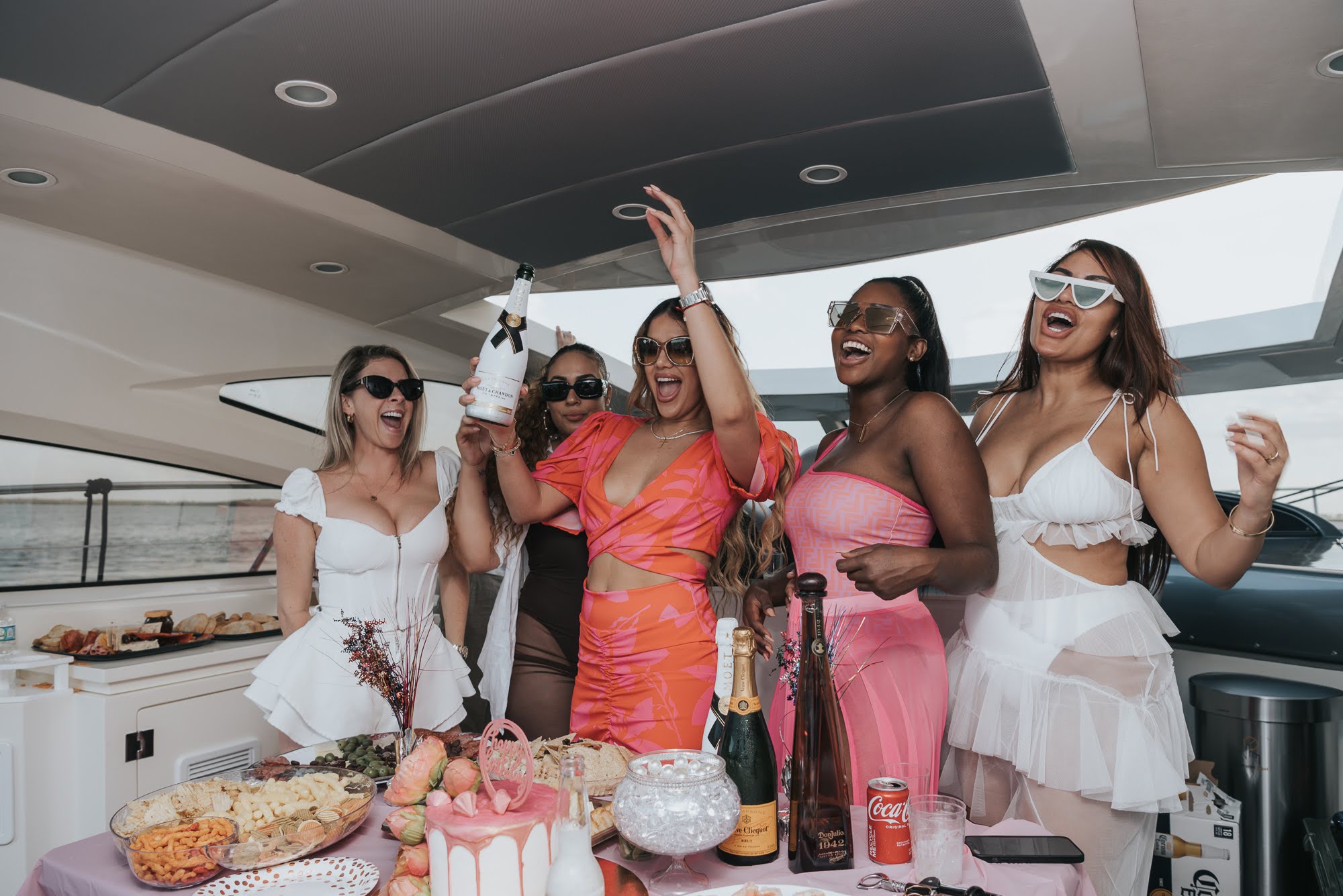 Birthday party during a Miami yacht rental